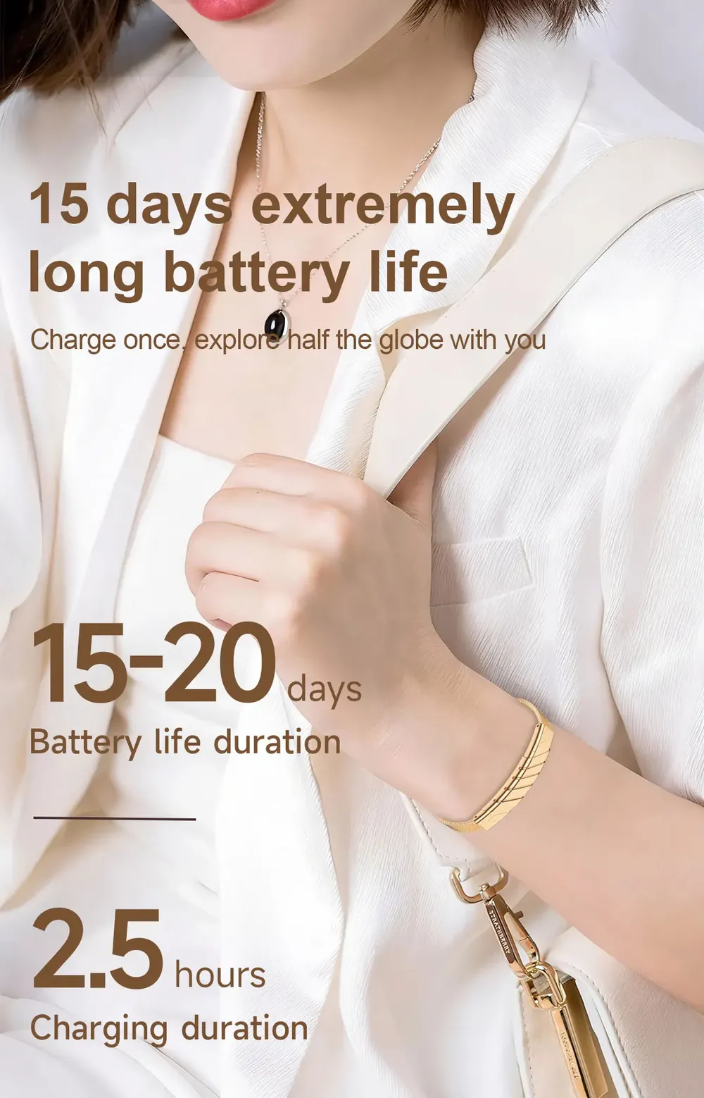 Bracelet connecté LIGE sans écran fréquence cardiaque