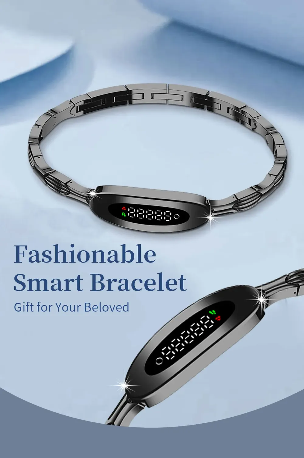Bracelet connecté luxe suivi forme rappel appels