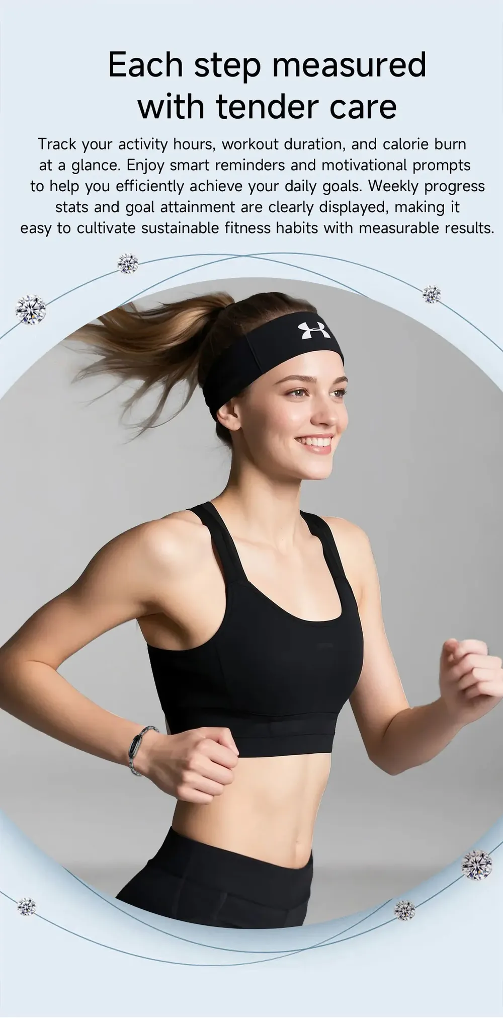 Bracelet connecté luxe suivi forme rappel appels