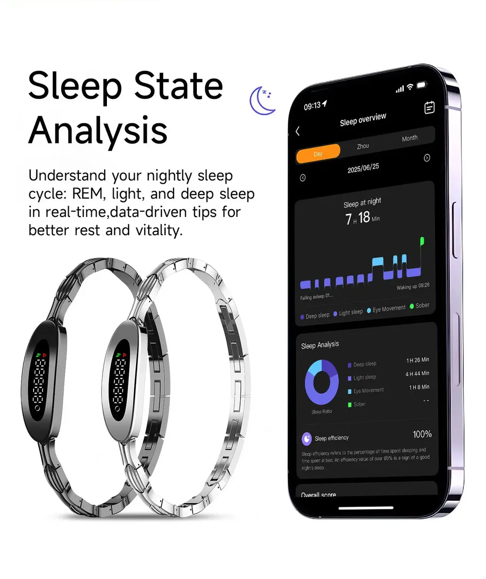 Bracelet connecté luxe suivi forme rappel appels