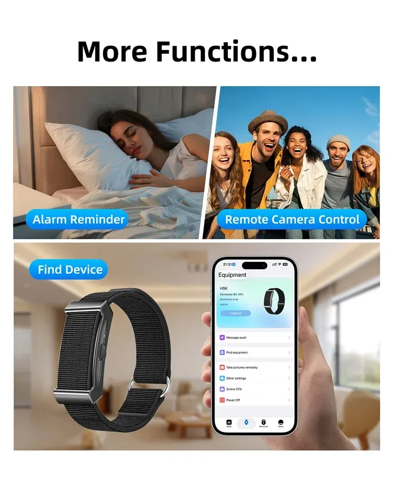 Bracelet connecté sans écran fréquence cardiaque