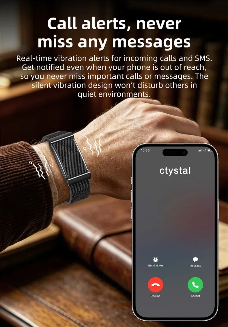 Bracelet connecté sans écran fréquence cardiaque