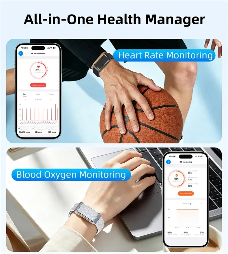 Bracelet connecté sans écran fréquence cardiaque