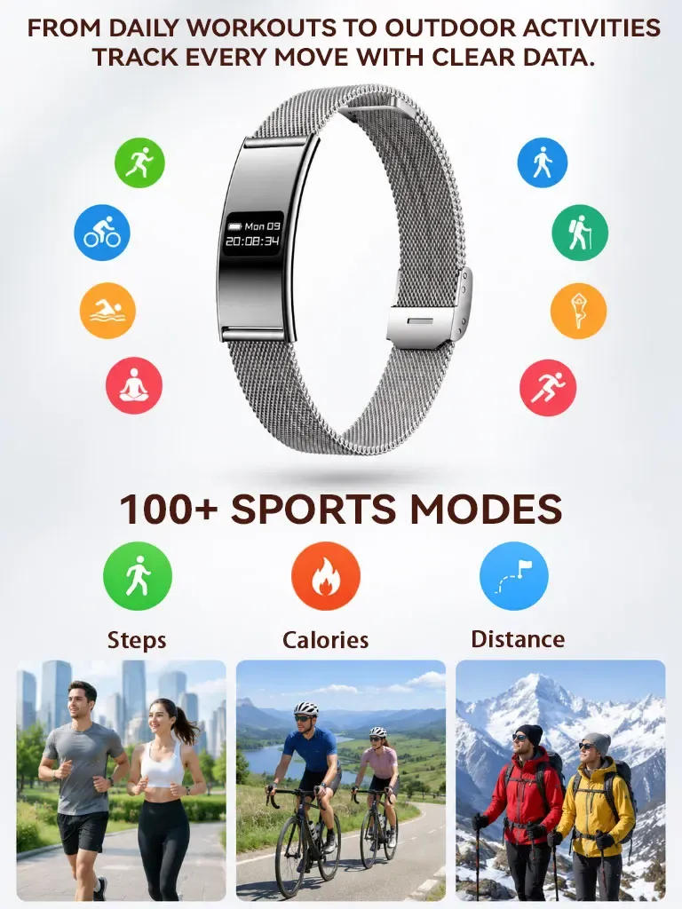 Bracelet connecté santé fréquence cardiaque fitness
