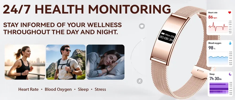 Bracelet connecté santé fréquence cardiaque fitness