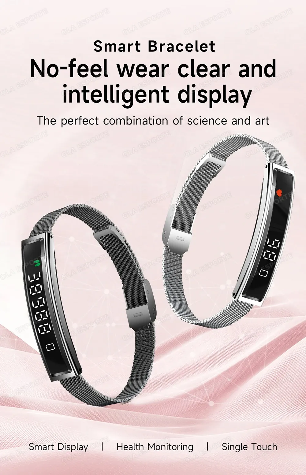 Bracelet connecté santé stress HRV podomètre