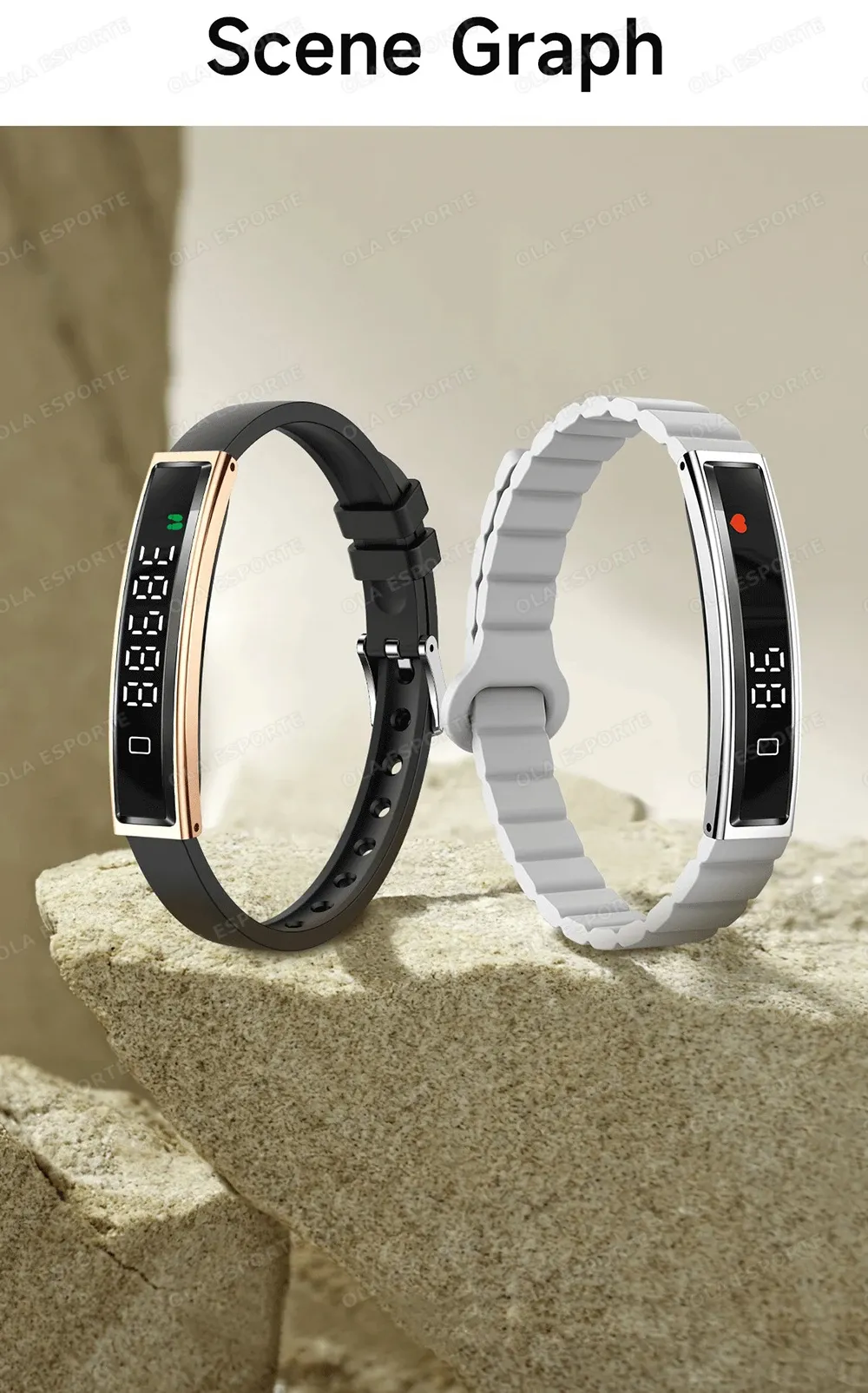 Bracelet connecté santé stress HRV podomètre