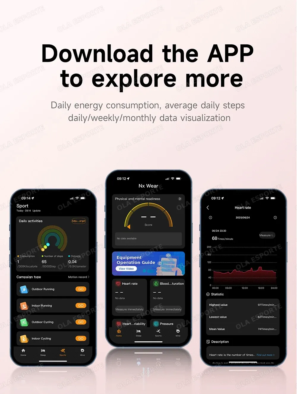 Bracelet connecté santé stress HRV podomètre