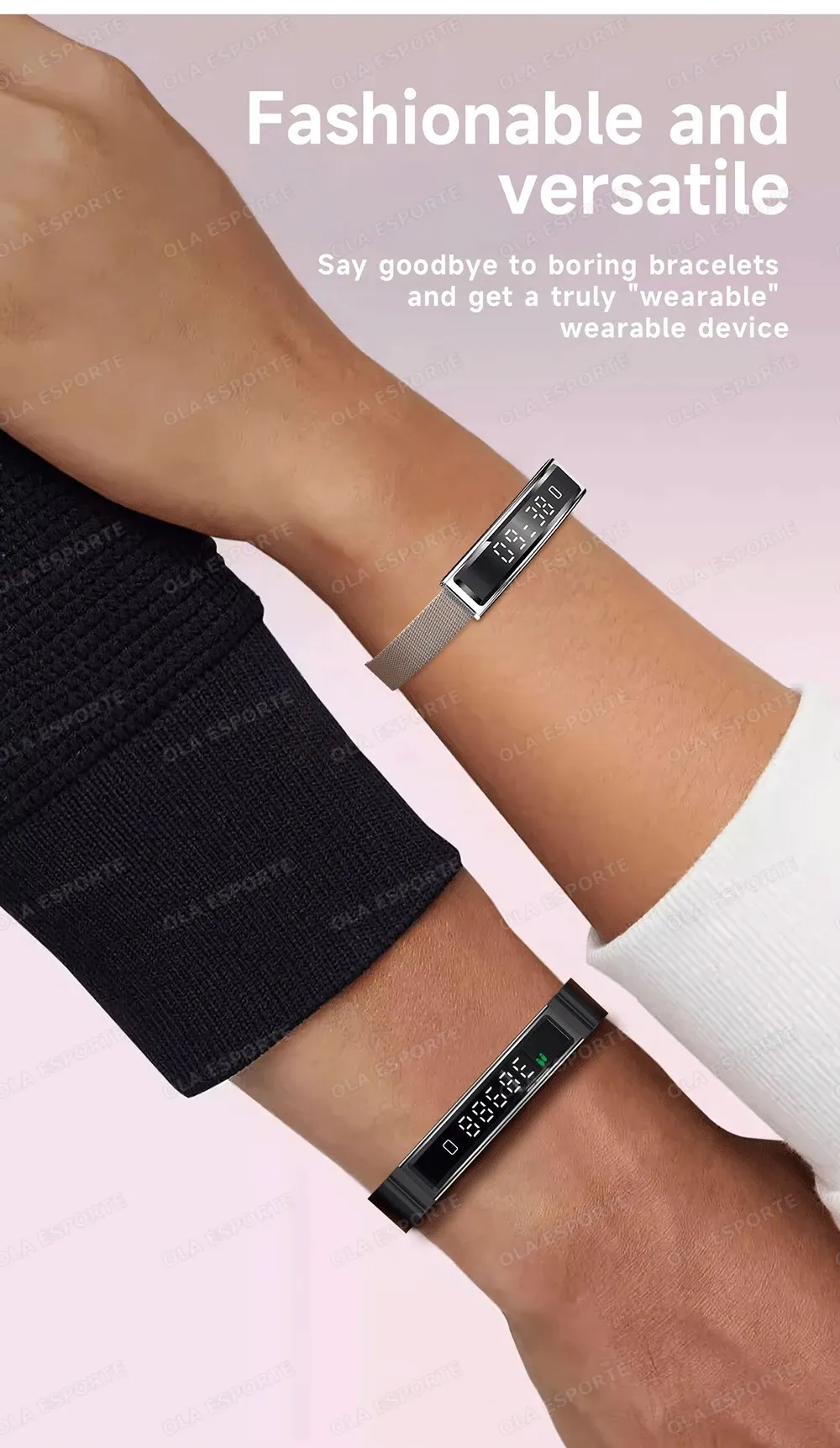 Bracelet connecté santé stress HRV podomètre
