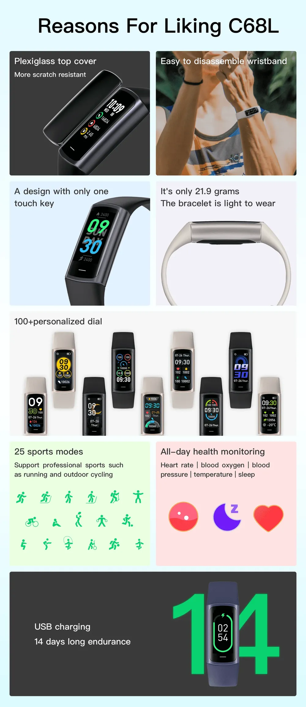 Bracelet connecté sport activité santé léger