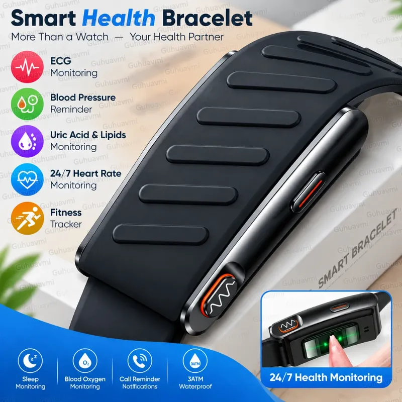 Bracelet connecté sport ECG PPG SpO2 tension