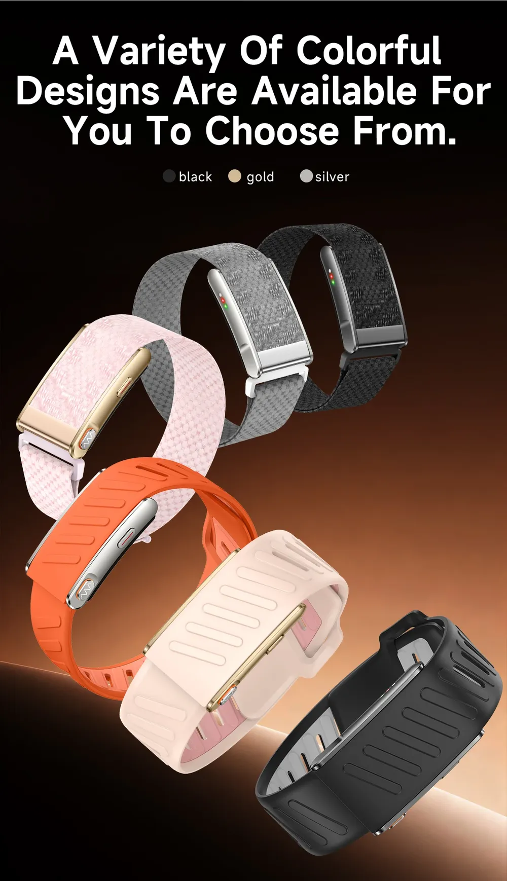 Bracelet connecté sport ECG PPG SpO2 tension