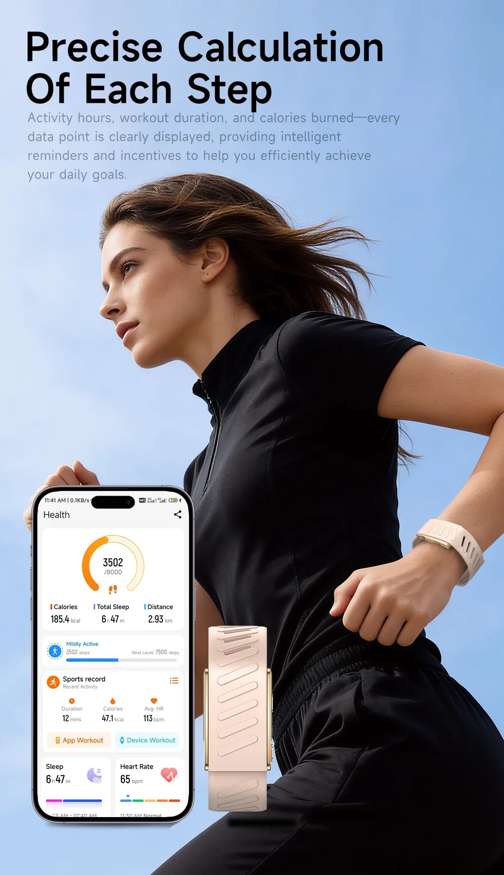 Bracelet connecté sport ECG PPG SpO2 tension
