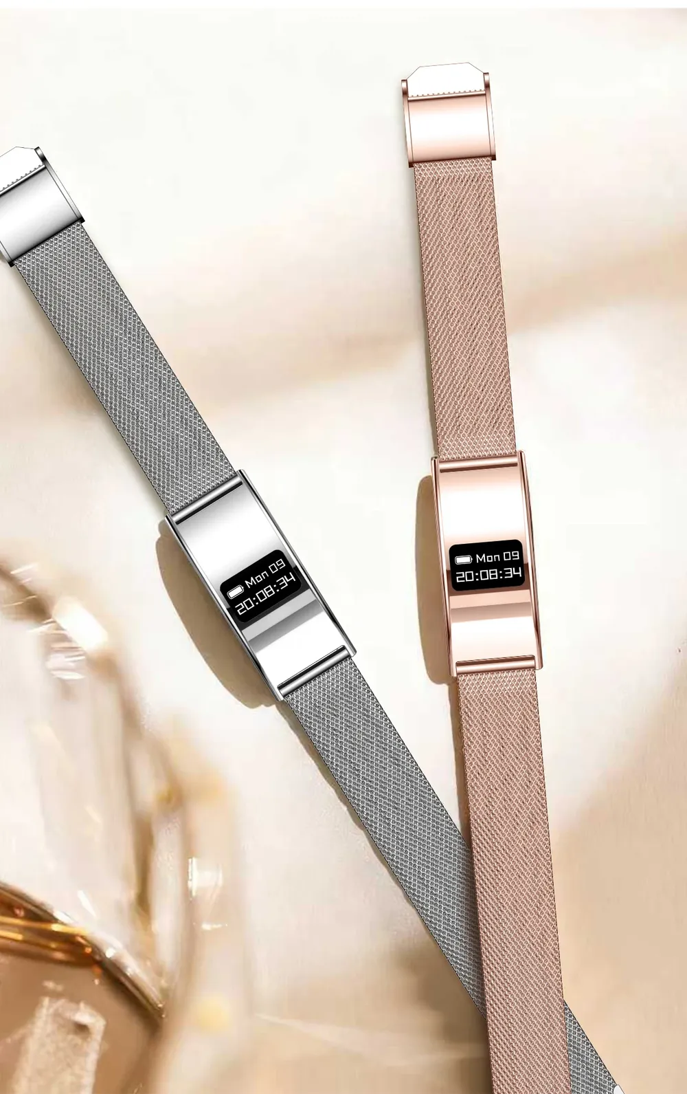 Bracelet connecté ultra-fin SpO2 rythme cardiaque