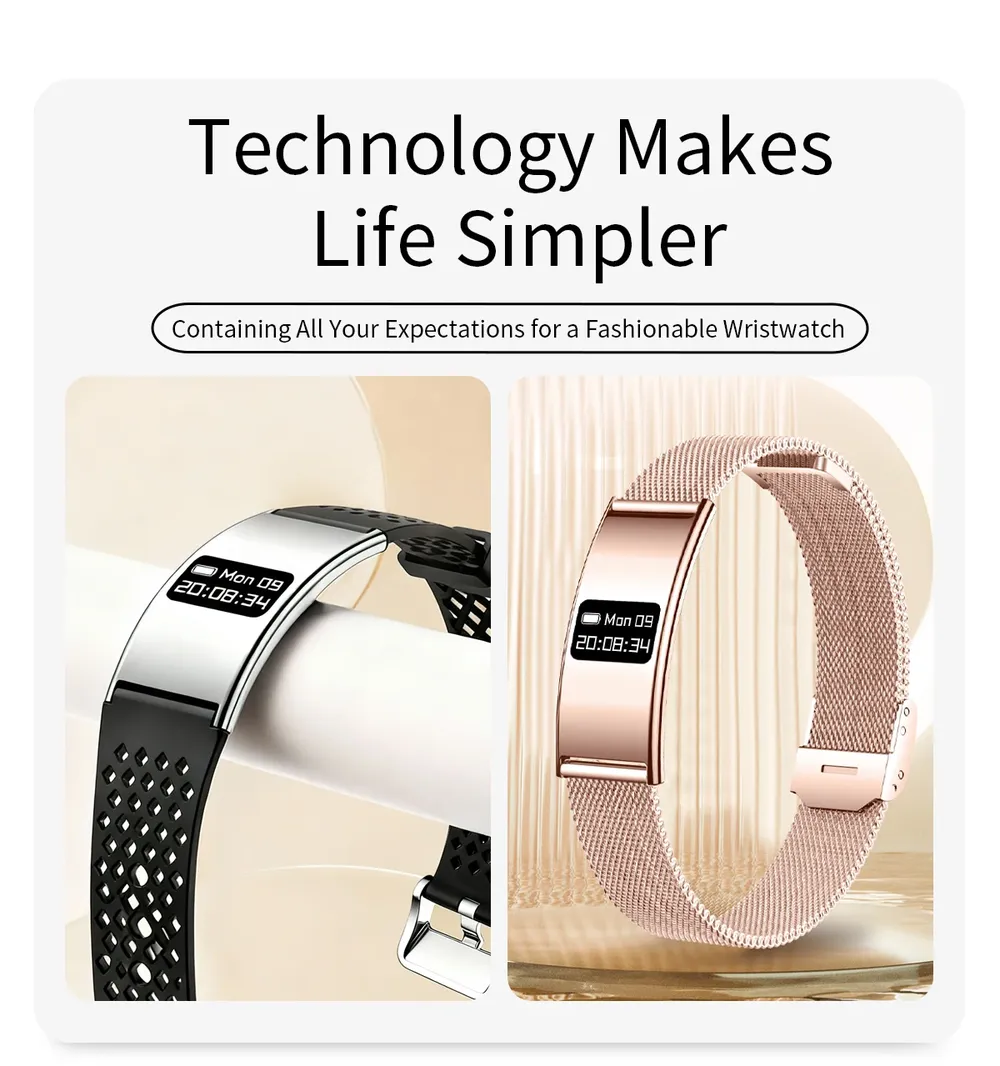 Bracelet connecté ultra-fin SpO2 rythme cardiaque