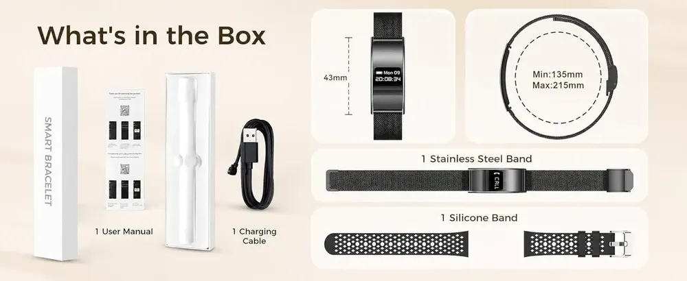 Bracelet connecté ultra-fin SpO2 rythme cardiaque