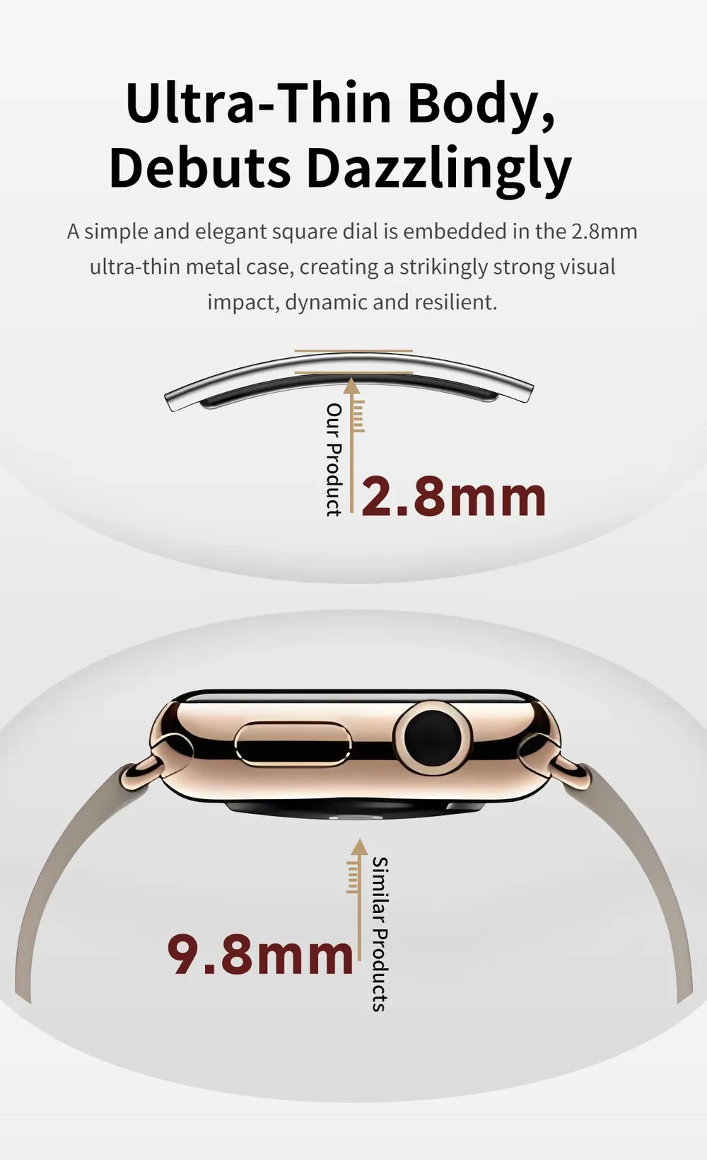 Bracelet connecté ultra-fin SpO2 rythme cardiaque