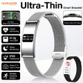Bracelet connecté ultra-fin SpO2 rythme cardiaque – Couleur Silver Mesh Belt