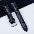 Bracelet cuir 12 à 24 mm boucle ardillon acier – Couleur du bracelet Black