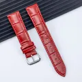 Bracelet cuir 12 à 24 mm boucle ardillon acier – Couleur du bracelet Rouge