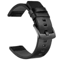 Bracelet cuir 18 à 24 mm dégagement rapide – Couleur du bracelet Black Black