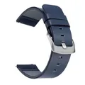 Bracelet cuir 18 à 24 mm dégagement rapide – Couleur du bracelet Blue Silver