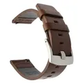 Bracelet cuir 18 à 24 mm dégagement rapide – Couleur du bracelet Brown Silver
