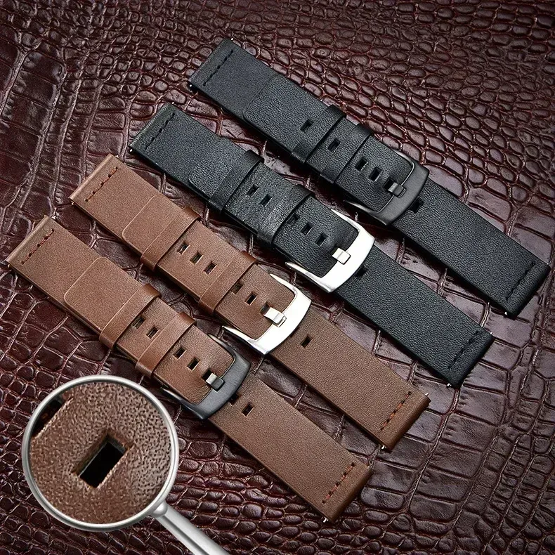 Bracelet cuir 18 à 24 mm dégagement rapide