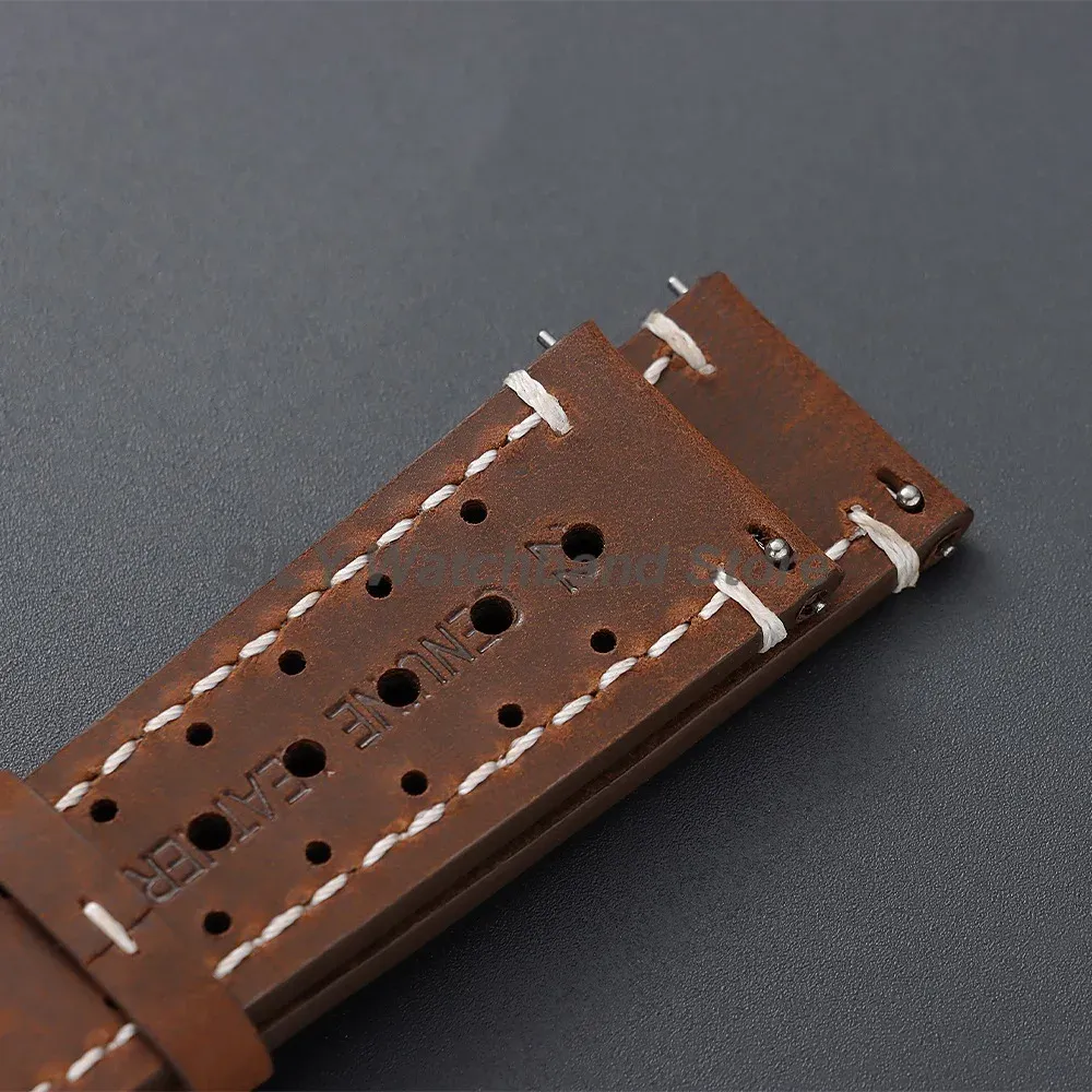 Bracelet cuir 18 à 24 mm vintage fermoir papillon