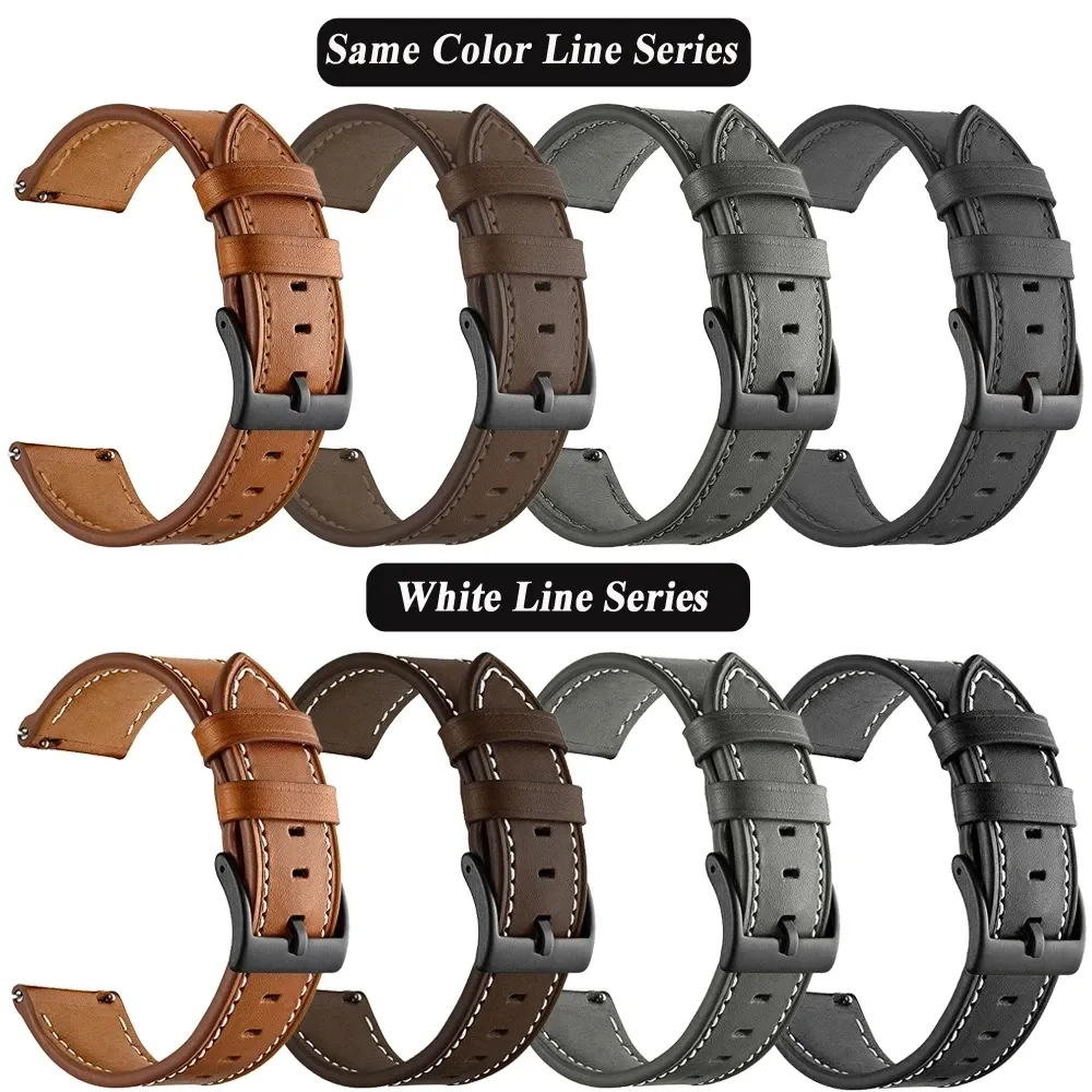 Bracelet cuir 20 à 22 mm pour Huawei Amazfit Samsung