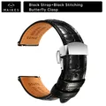Bracelet cuir 20 à 22 mm pour Rolex Omega – Couleur du bracelet HD BlackB S