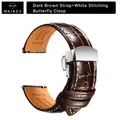 Bracelet cuir 20 à 22 mm pour Rolex Omega – Couleur du bracelet HD DarkBrownW S