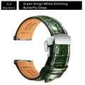 Bracelet cuir 20 à 22 mm pour Rolex Omega – Couleur du bracelet HD GreenW S