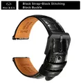 Bracelet cuir 20 à 22 mm pour Rolex Omega – Couleur du bracelet PB BlackB B
