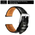 Bracelet cuir 20 à 22 mm pour Rolex Omega – Couleur du bracelet PB BlackB S