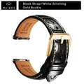 Bracelet cuir 20 à 22 mm pour Rolex Omega – Couleur du bracelet PB BlackW G