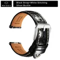 Bracelet cuir 20 à 22 mm pour Rolex Omega – Couleur du bracelet PB BlackW S