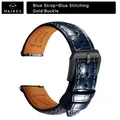Bracelet cuir 20 à 22 mm pour Rolex Omega – Couleur du bracelet PB BlueB B