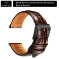 Bracelet cuir 20 à 22 mm pour Rolex Omega – Couleur du bracelet PB DarkBrownB B