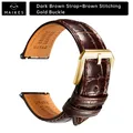 Bracelet cuir 20 à 22 mm pour Rolex Omega – Couleur du bracelet PB DarkBrownB G