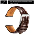 Bracelet cuir 20 à 22 mm pour Rolex Omega – Couleur du bracelet PB DarkBrownB S