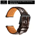 Bracelet cuir 20 à 22 mm pour Rolex Omega – Couleur du bracelet PB DarkBrownW B
