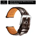 Bracelet cuir 20 à 22 mm pour Rolex Omega – Couleur du bracelet PB DarkBrownW S