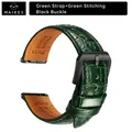 Bracelet cuir 20 à 22 mm pour Rolex Omega – Couleur du bracelet PB GreenG B