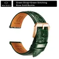 Bracelet cuir 20 à 22 mm pour Rolex Omega – Couleur du bracelet PB GreenG RG
