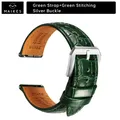 Bracelet cuir 20 à 22 mm pour Rolex Omega – Couleur du bracelet PB GreenG S