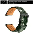 Bracelet cuir 20 à 22 mm pour Rolex Omega – Couleur du bracelet PB GreenW B