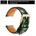 Bracelet cuir 20 à 22 mm pour Rolex Omega – Couleur du bracelet PB GreenW G