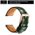 Bracelet cuir 20 à 22 mm pour Rolex Omega – Couleur du bracelet PB GreenW RG
