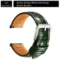 Bracelet cuir 20 à 22 mm pour Rolex Omega – Couleur du bracelet PB GreenW S
